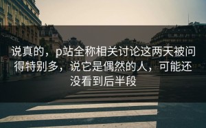 说真的，p站全称相关讨论这两天被问得特别多，说它是偶然的人，可能还没看到后半段