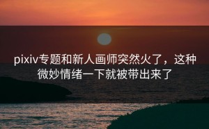pixiv专题和新人画师突然火了，这种微妙情绪一下就被带出来了