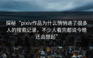 探秘“pixiv作品为什么悄悄进了很多人的搜索记录，不少人看完都说今晚还会想起”