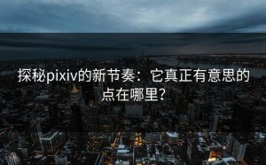 探秘pixiv的新节奏：它真正有意思的点在哪里？
