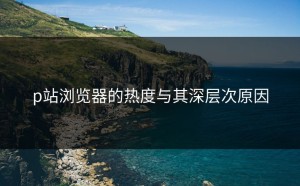 p站浏览器的热度与其深层次原因