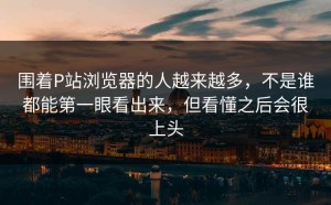 围着P站浏览器的人越来越多，不是谁都能第一眼看出来，但看懂之后会很上头