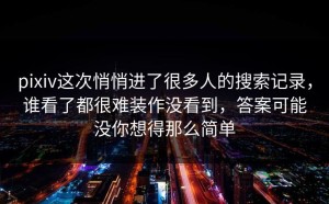 pixiv这次悄悄进了很多人的搜索记录，谁看了都很难装作没看到，答案可能没你想得那么简单