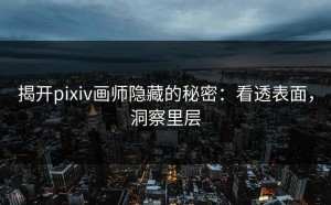 揭开pixiv画师隐藏的秘密：看透表面，洞察里层