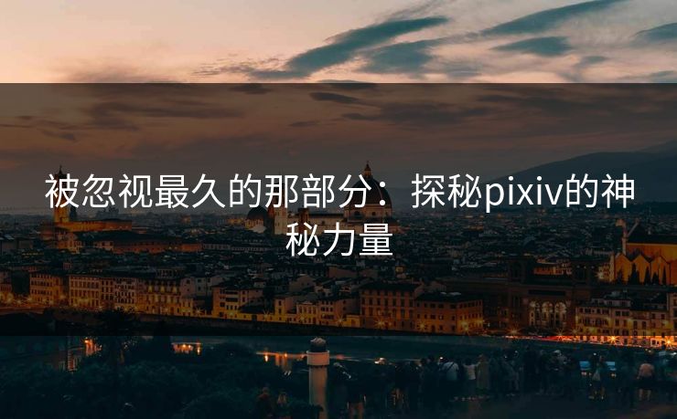 被忽视最久的那部分：探秘pixiv的神秘力量