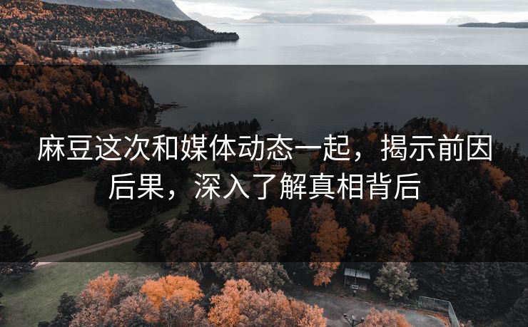 麻豆这次和媒体动态一起，揭示前因后果，深入了解真相背后